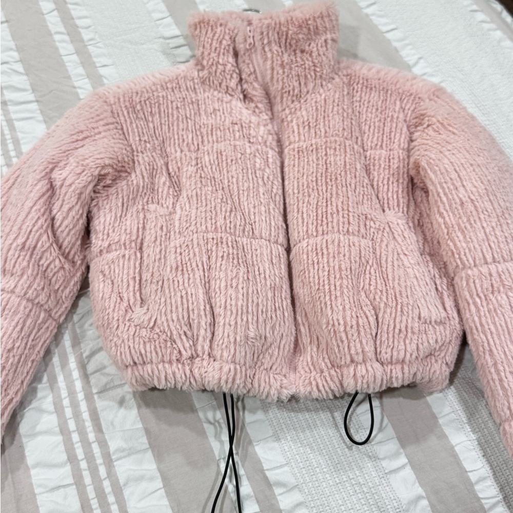 Faux fur cropped jacket